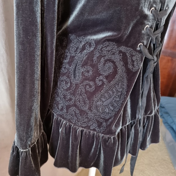 Odd Molly Embroidered Velvet Jacket size 1 (Small) - Picture 5 of 10